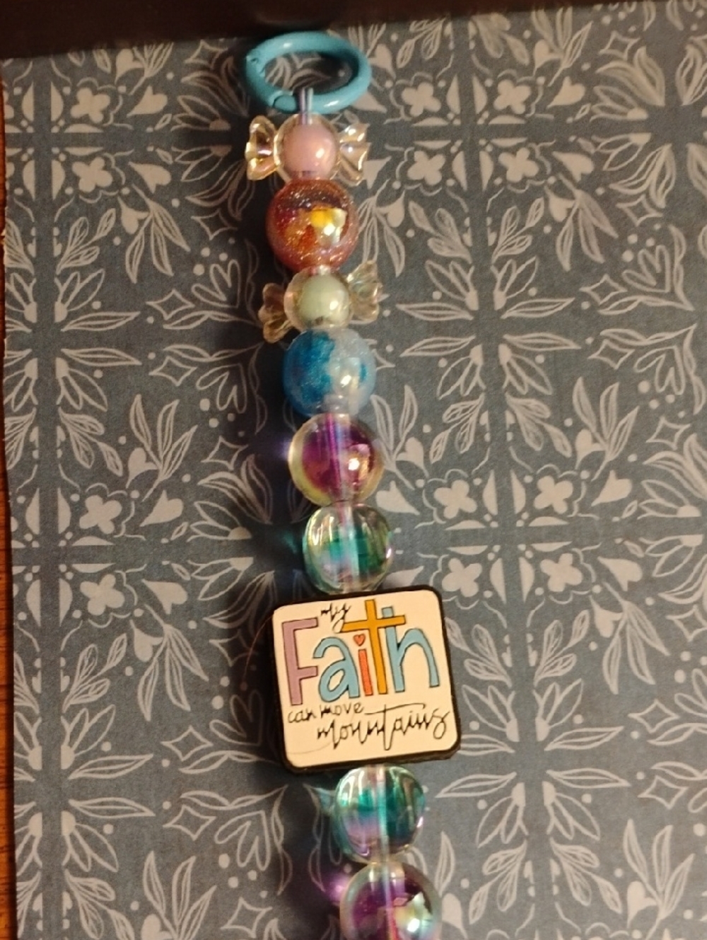 Faith Can Move Mountains Beaded Hanging Charm - Multicolor